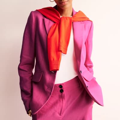 Pink Marylebone Linen Blazer