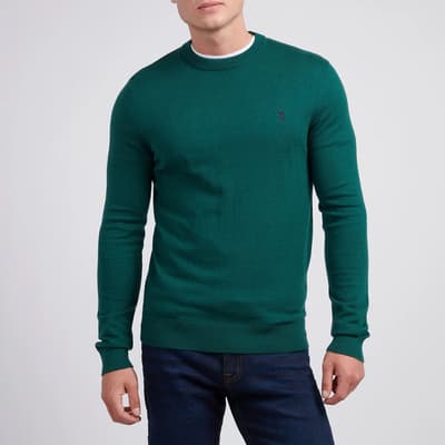 Dark Green Lightweight Cotton Blend Jumper