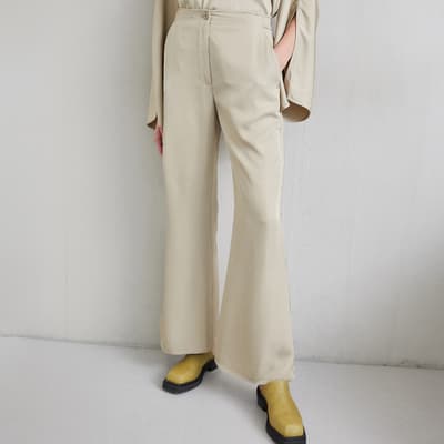 Beige Amores Flare Trouser