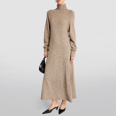 Beige Wool Blend Saige Knit Dress