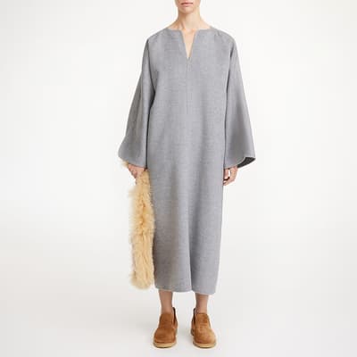 Grey Wool Cais Midi Dress