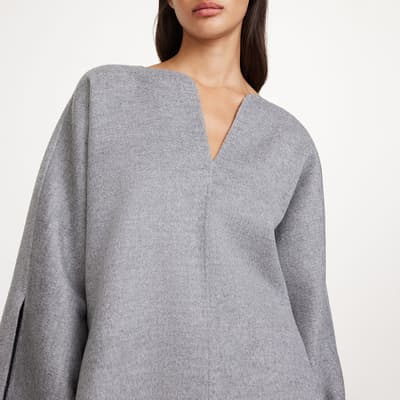 Grey Wool Calias V Neck Jumper