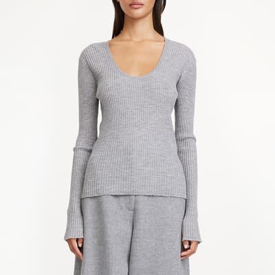 Grey Wool Rinah Rib Jumper