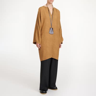 Camel Cerese V Neck Midi Tunic 