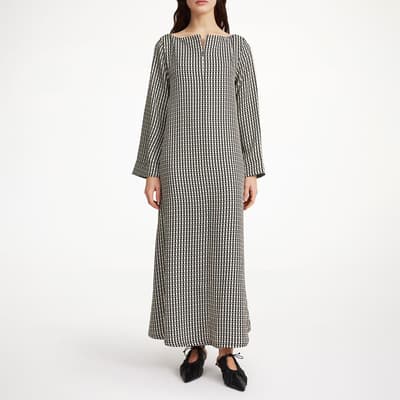 Black Check Bajune Maxi Dress