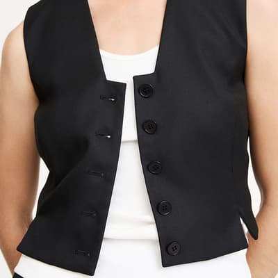 Black Bettas Cropped Waistcoat