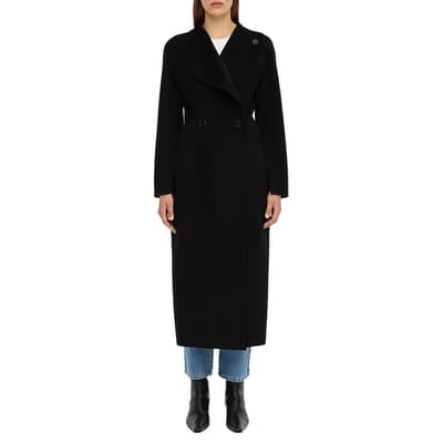 Black Wool Sirrenas Button Coat