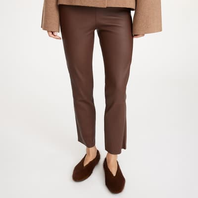 Brown Leather Florentina Skinny Trouser