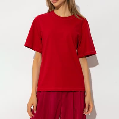 Red Organic Cotton Hedil Short Sleeve T-shirt