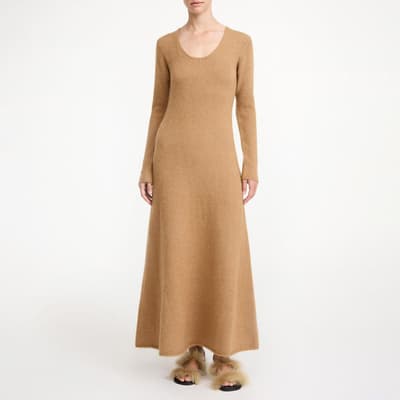 Camel Wool Blend Brinah Knit Dress