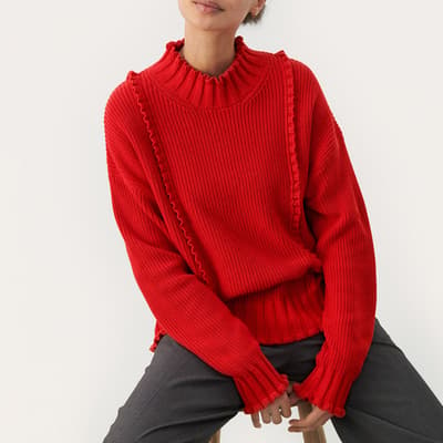 Red High Neck Elyssa Jumper