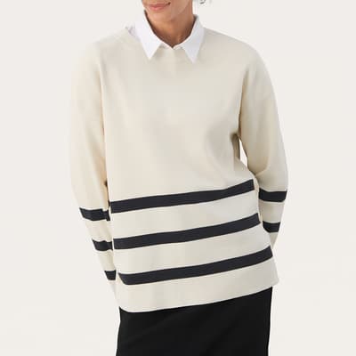 Cream/Navy Stripe Emely Jumper