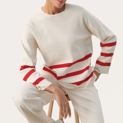 Cream/Red Stripe Emely Jumper