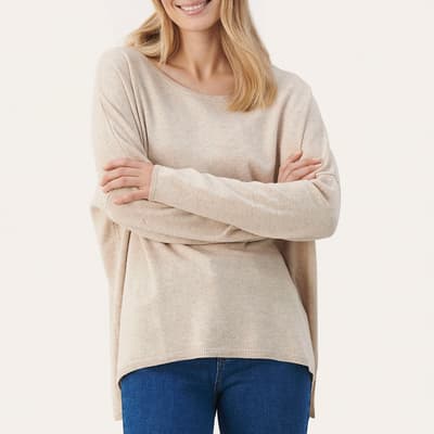 Beige Wool Blend Tila Jumper