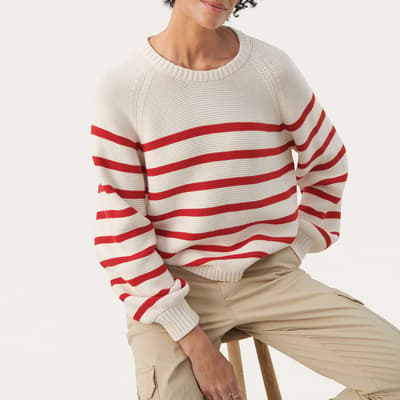 Red/Cream Stripe Saya Jumper