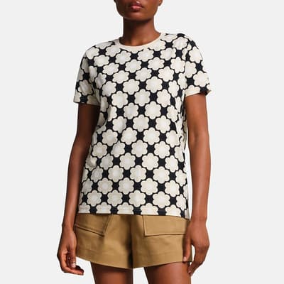 Black/Cream Orla Kiely Cotton T-Shirt