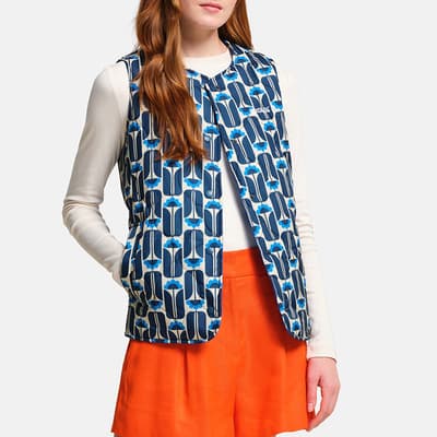 Navy Orla Kiely Quilted Gilet