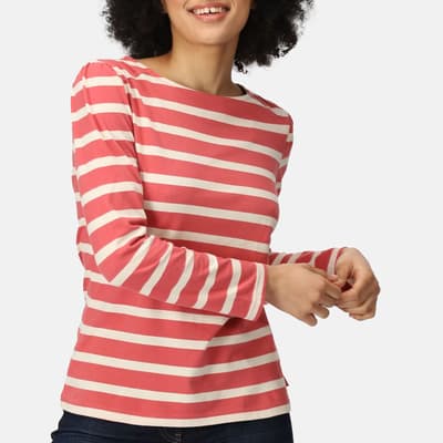 Red Federica Striped Cotton T-Shirt