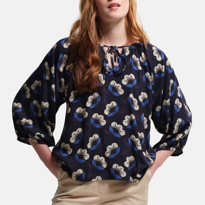 Navy Orla Kiely Blouse