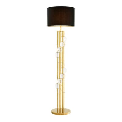 Lorenzo Floor Lamp, Gold Finish & Black shade