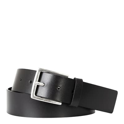 Black Buckle Leather Belt