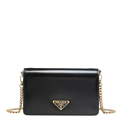 Black Saffiano Leather Shoulder Bag