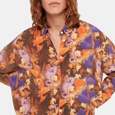 Multi Sprayed Texture Silk Shirt