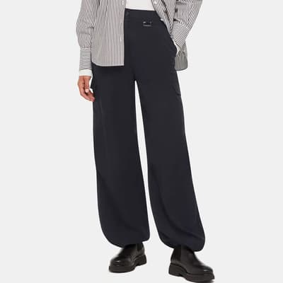 Navy Grace Luxe Cargo Trousers