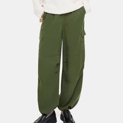 Khaki Grace Luxe Cargo Trousers