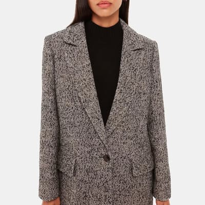 Multi Noa Herringbone Wool Blend Blazer