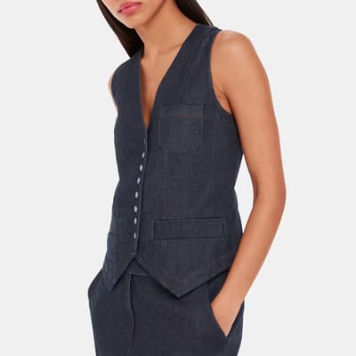 Dark Blue Joanna Denim Waistcoat