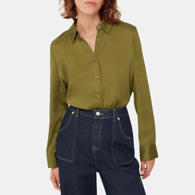 Khaki Molly Satin Shirt 