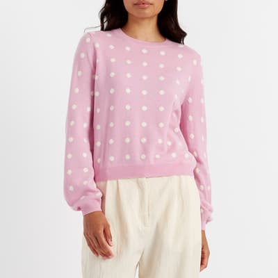 Pink Spot Cashmere Wool Blend Jumper