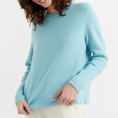 Blue Cashmere Boxy Jumper