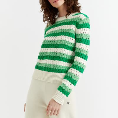 Green Stripe Crochet Jumper