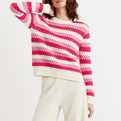 Pink Stripe Crochet Jumper