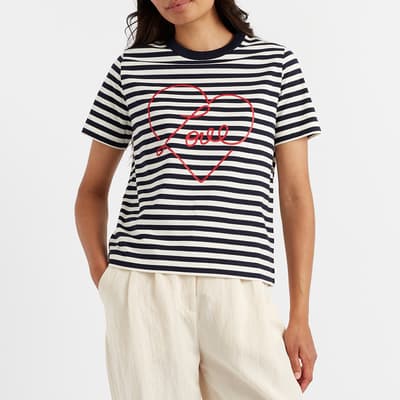 Navy Striped Love T-Shirt