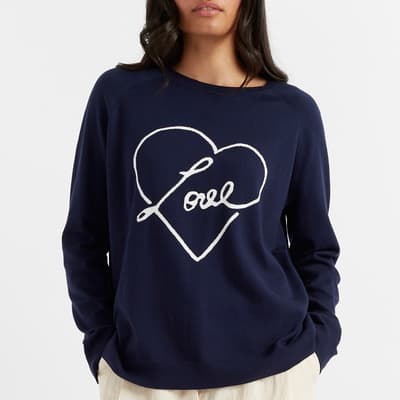 Navy Love Heart Sweatshirt