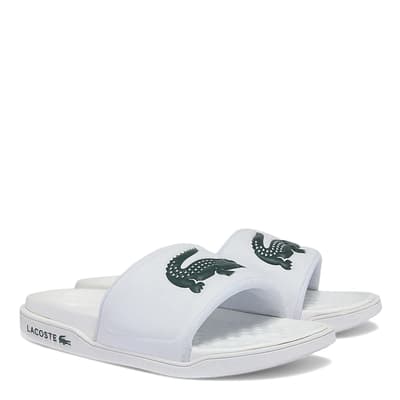 Women's White Croco Dualiste Slides