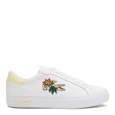 Women's White/Yellow Powercourt 222 Trainers