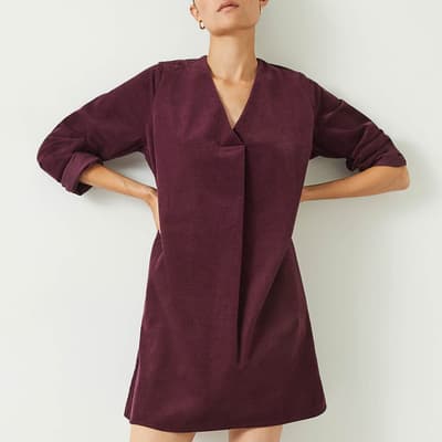 Burgundy Emory Cotton Cord Dress