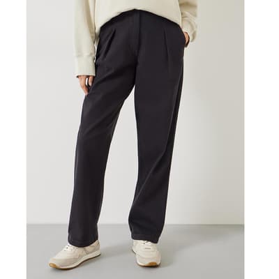 Black Imogen Cotton Tapered Trousers