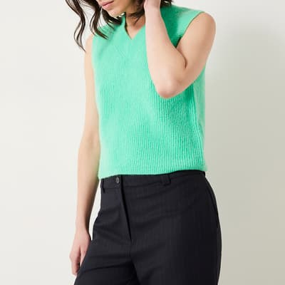 Green Bobbie Wool Blend Vest