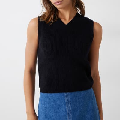 Black Bobbie Wool Blend Vest