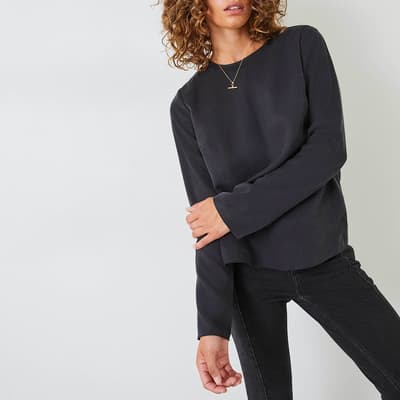 Navy Brooke Drape Top