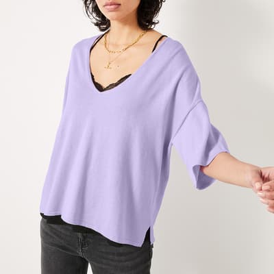 Lilac Cierra V-Neck Knitted Top