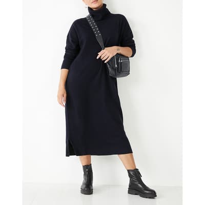 Navy Midi Wool Dress