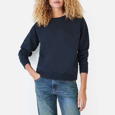 Navy Lindsey Cotton Sweatshirt