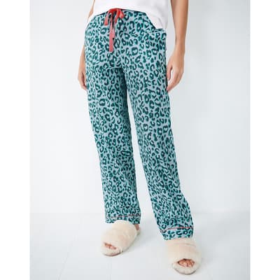 Blue/Green Isla Cotton Pyjama Bottoms