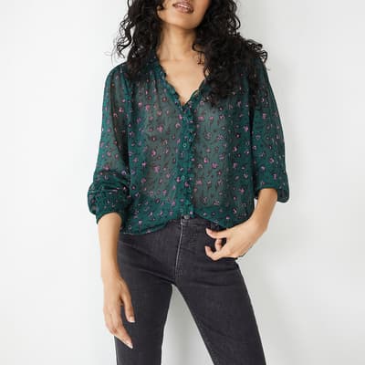 Green/Pink Emilie Floral Blouse